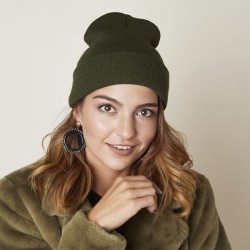 Gebreide beanie Olijf